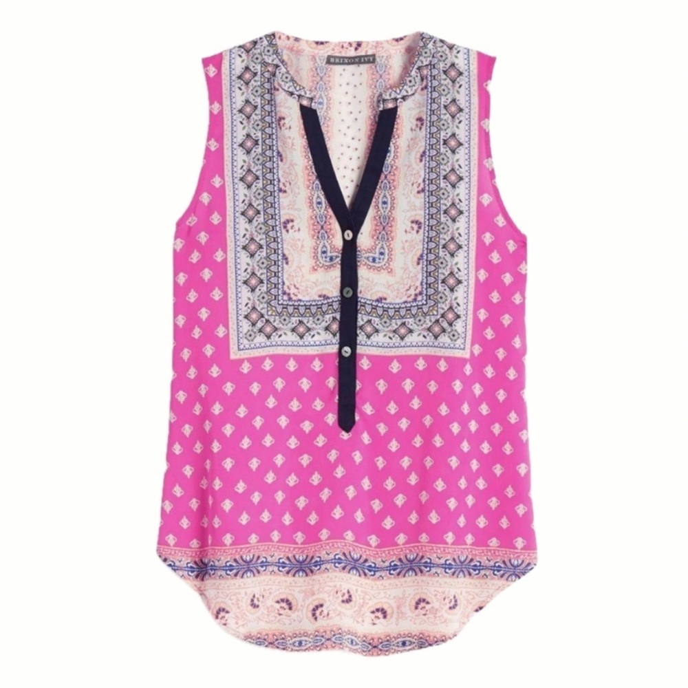 Brixton Ivy Women’s Sleeveless Boho Print Blouse Size Small